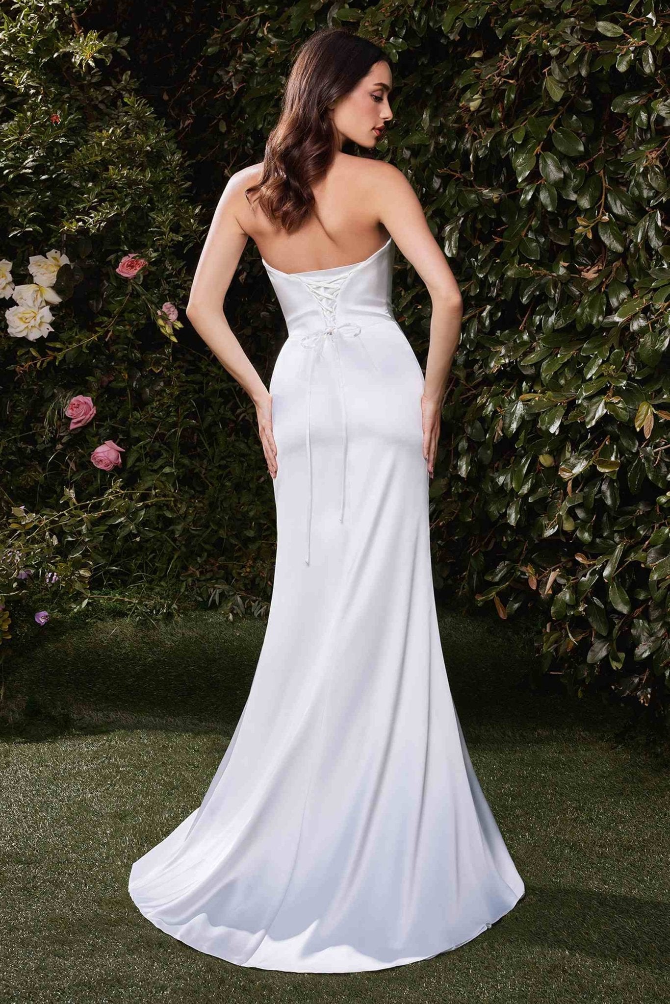 Ladivine 7451W Dress Satin Strapless Bridal Gown - Luzilly Bridal & Apparel