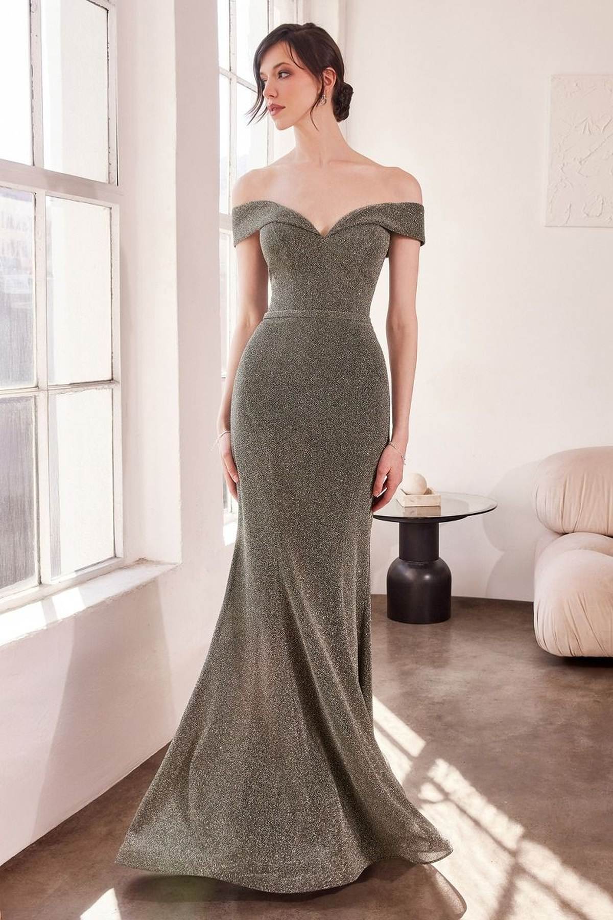 Ladivine Amoris T602 Off Shoulder Sweetheart Neck Fitted Prom Gown - Luzilly Bridal & Apparel