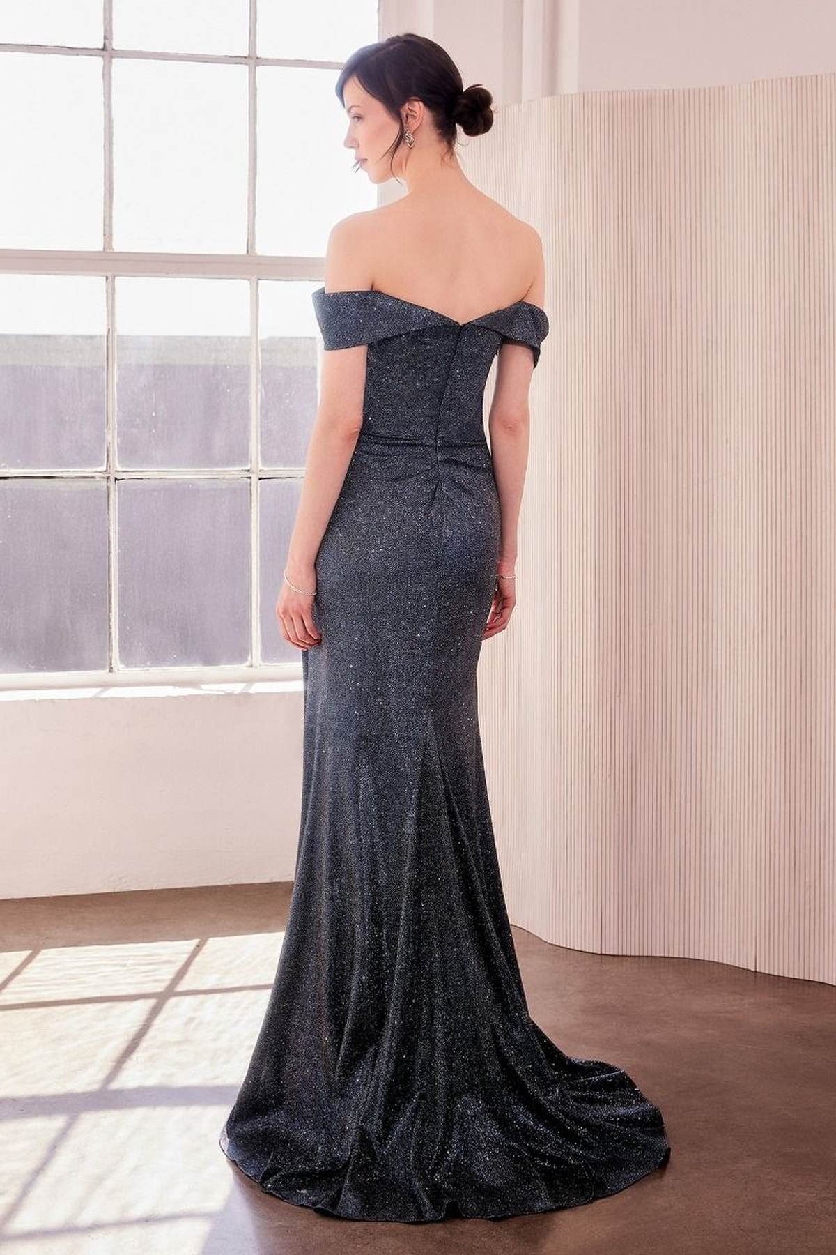 Ladivine Amoris T605 Off Shoulder Sweetheart Neck Metallic Prom Gown - Luzilly Bridal & Apparel