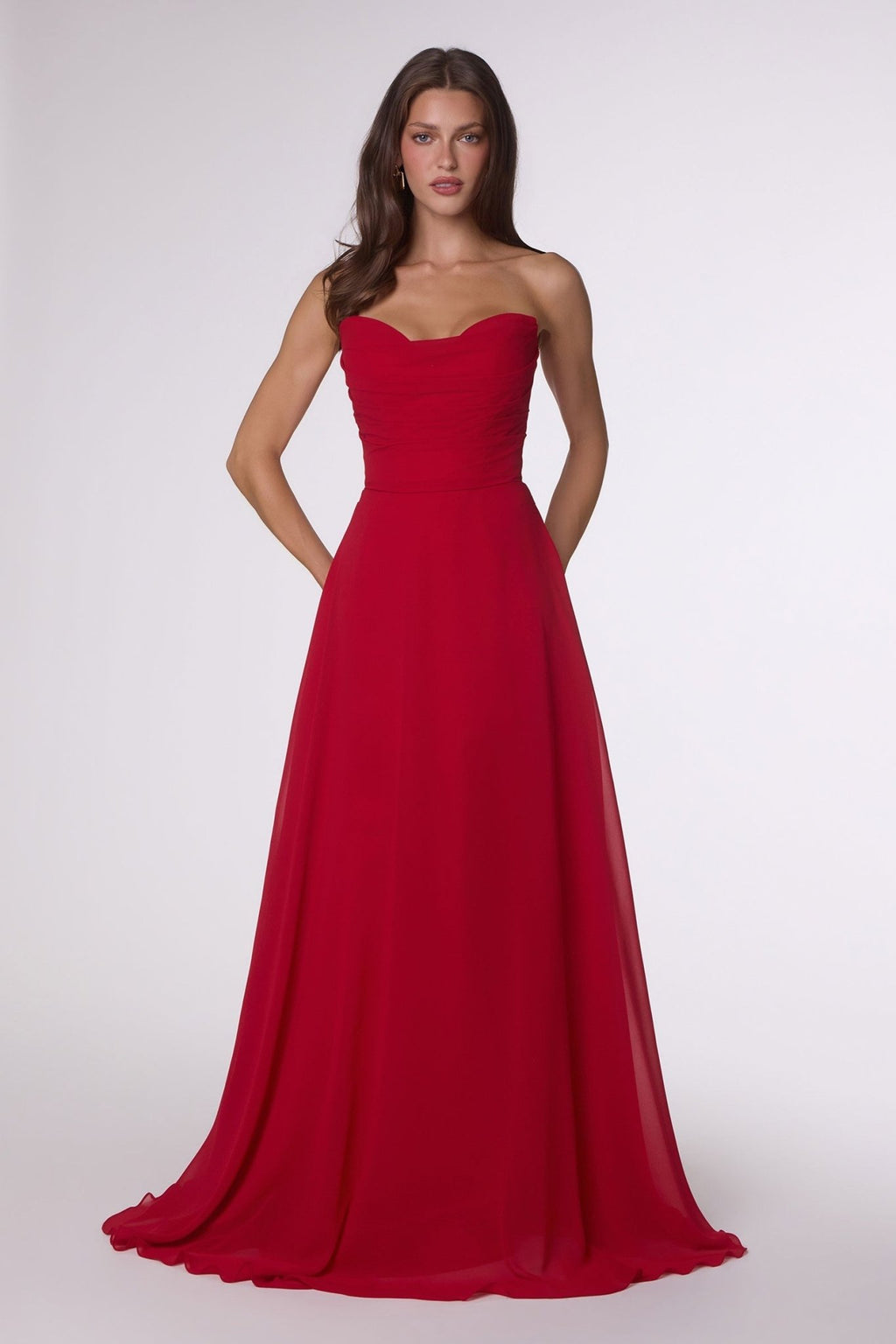 Ladivine Amoris T703 Dress Strapless A-Line Bridesmaid Gown - Luzilly Bridal & Apparel