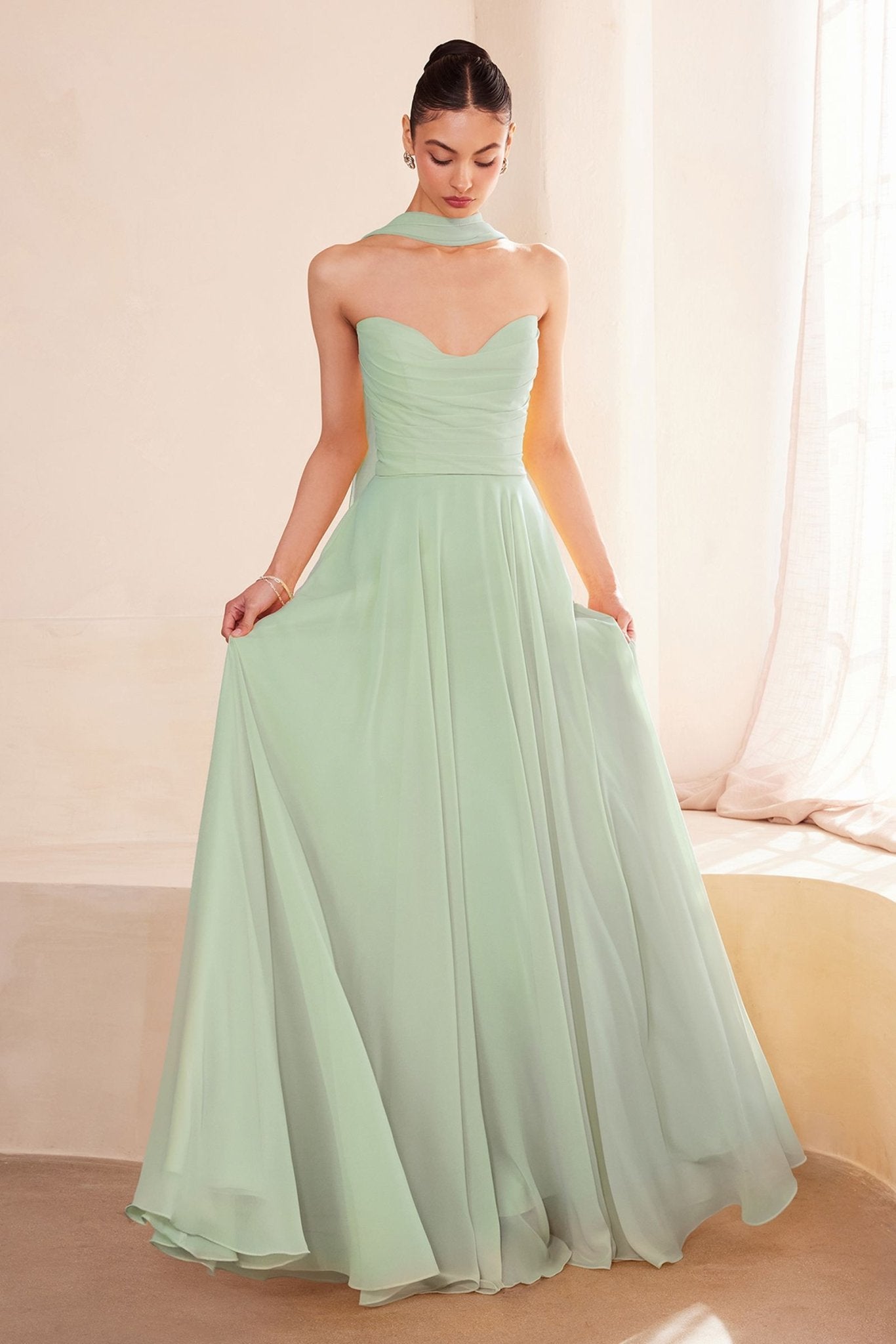 Ladivine Amoris T703 Dress Strapless A-Line Bridesmaid Gown - Luzilly Bridal & Apparel