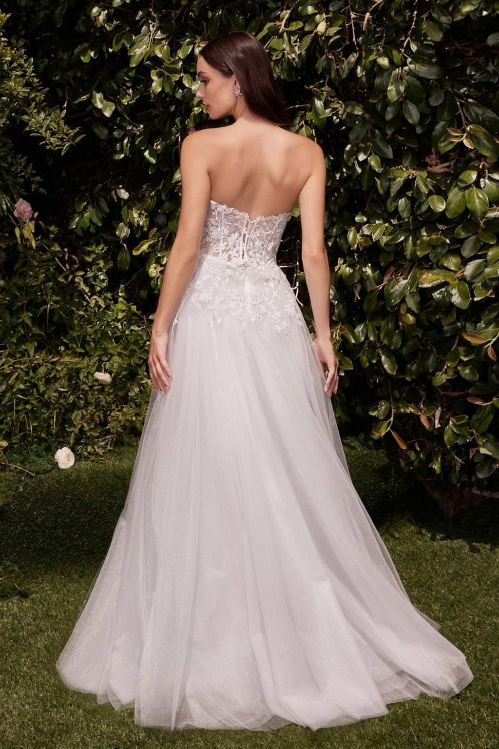 Ladivine C148W Strapless A-Line Lace & Tulle Wedding Dress - Luzilly Bridal & Apparel