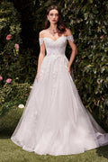 Ladivine C159W Off The Shoulder A-Line Lace & Tulle Wedding Dress - Luzilly Bridal & Apparel