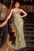 Ladivine CC398 Dress Strapless Beaded Fitted Prom Gown - Luzilly Bridal & Apparel
