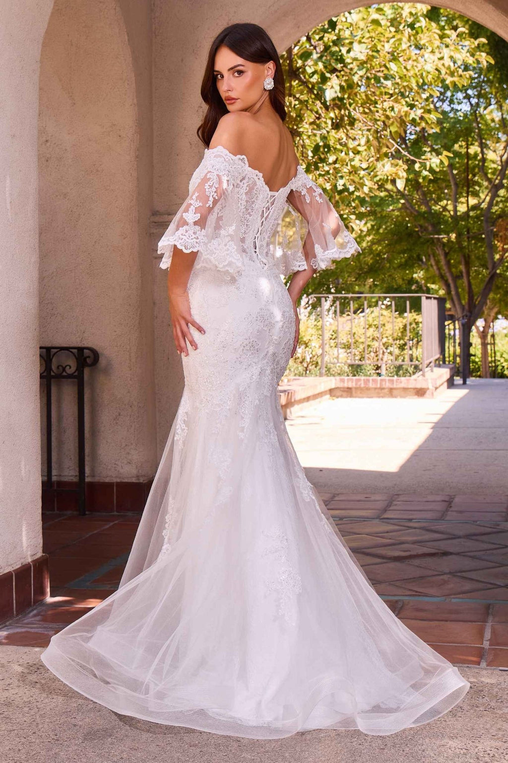 Ladivine CD659W Off Shoulder Mermaid Wedding Gown - Luzilly Bridal & Apparel