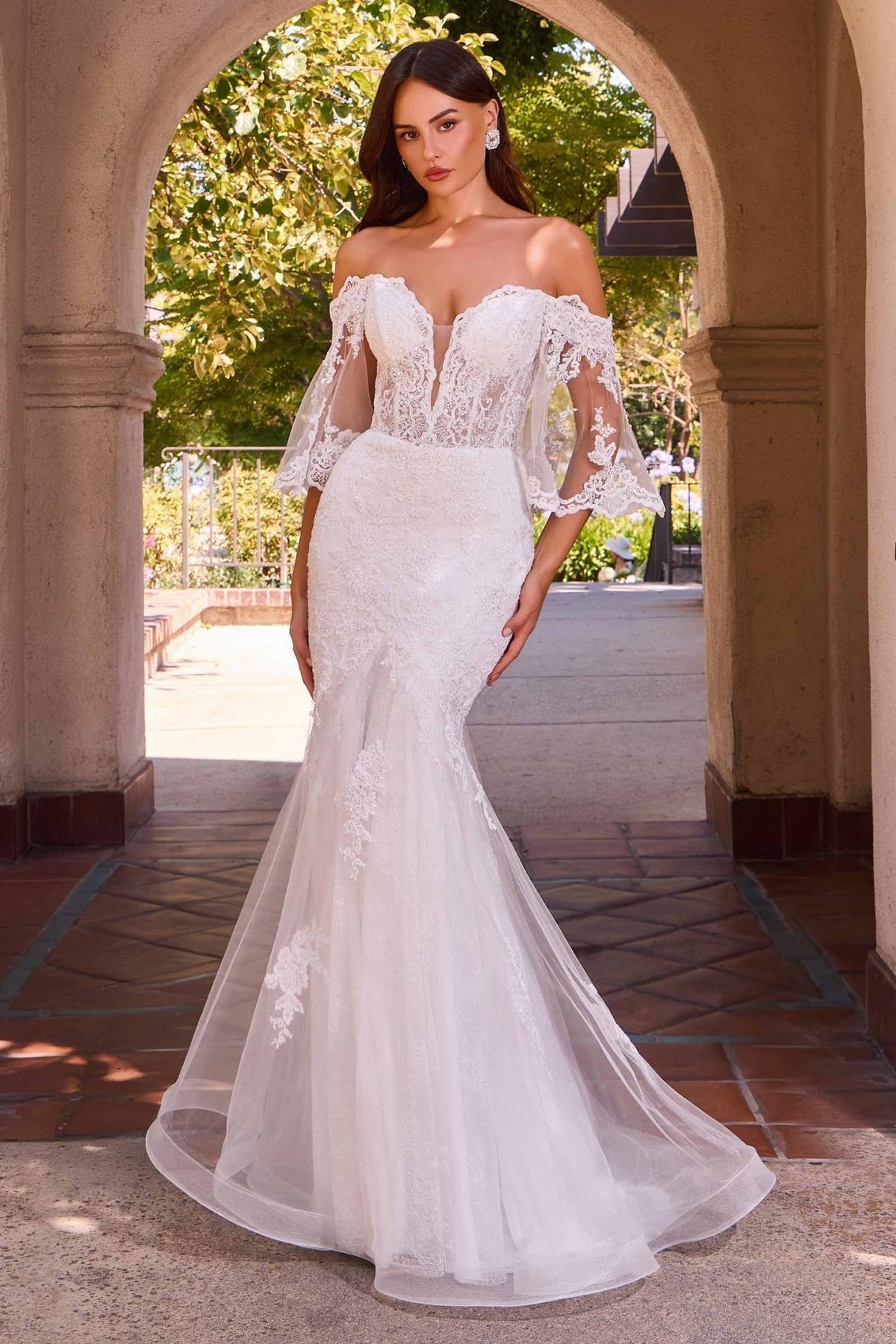 Ladivine CD659W Off Shoulder Mermaid Wedding Gown - Luzilly Bridal & Apparel
