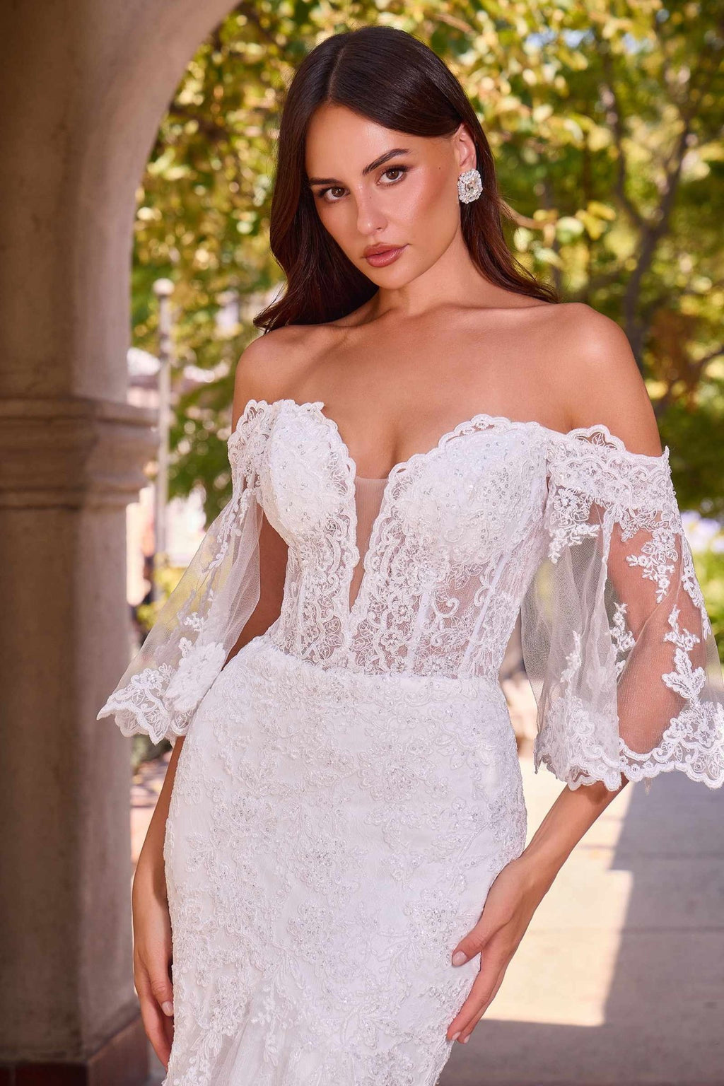 Ladivine CD659W Off Shoulder Mermaid Wedding Gown - Luzilly Bridal & Apparel