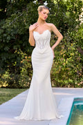 Ladivine CD683W Modern Strapless Fitted Bridal Gown - Luzilly Bridal & Apparel