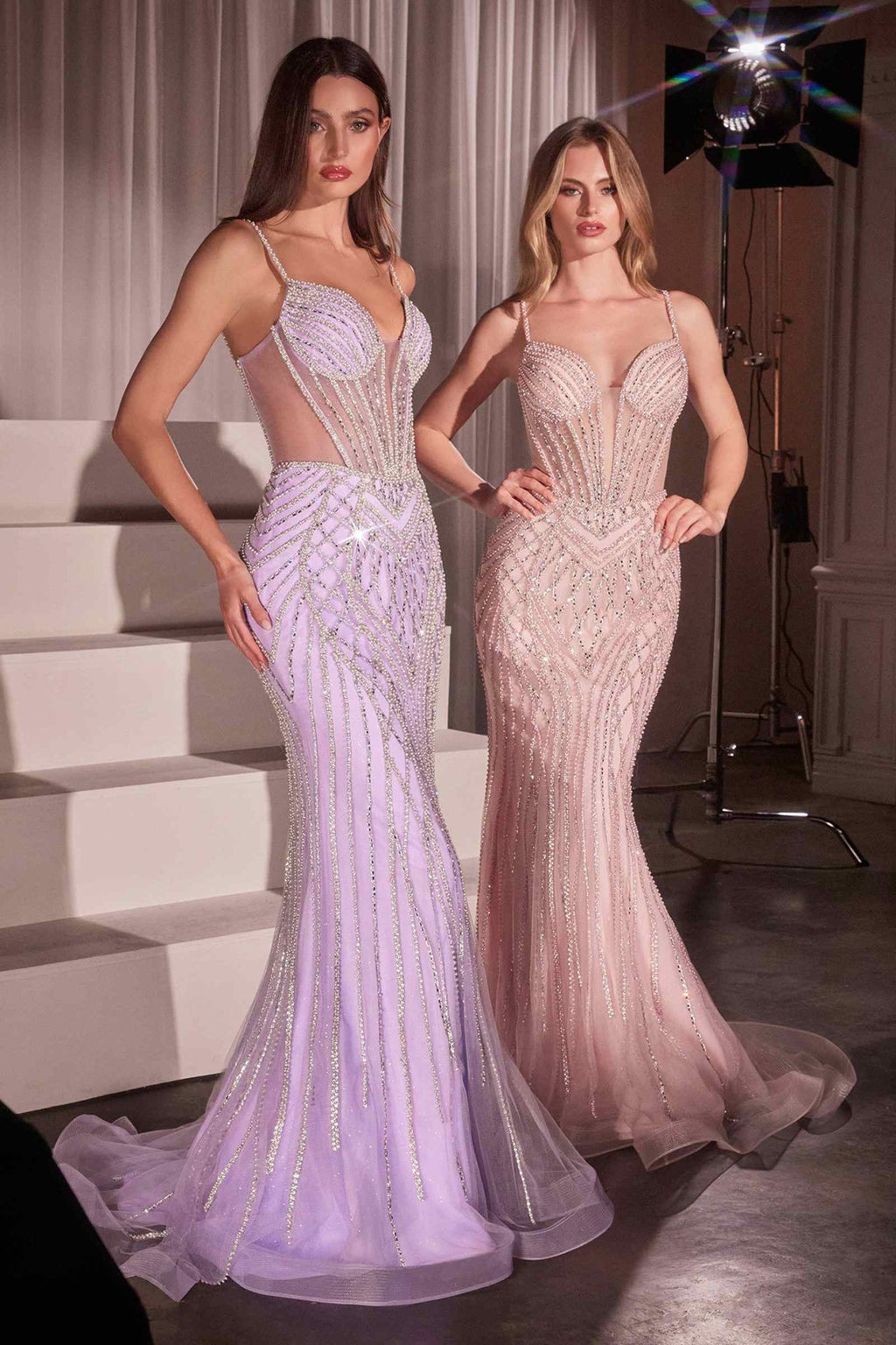 Ladivine CD759 Embellished Fit & Flare Prom Dress - Luzilly Bridal & Apparel