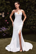 Ladivine CD791W Wedding Dress Strapless Stretch Satin Bridal Gown - Luzilly Bridal & Apparel