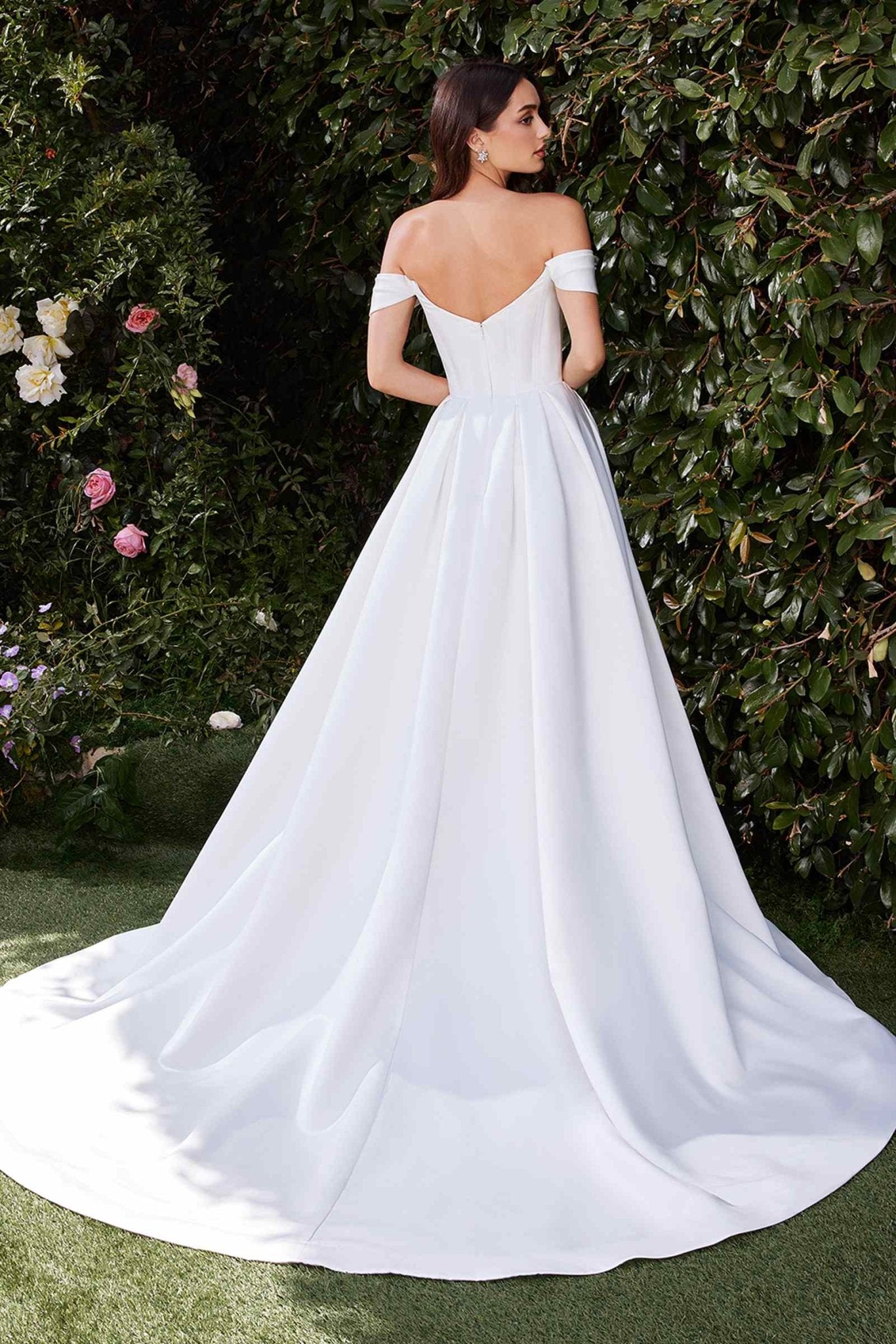 Ladivine CDS513W Dress Off the Shoulder Soft Satin Bridal Ball Gown - Luzilly Bridal & Apparel