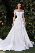 Ladivine CDS513W Dress Off the Shoulder Soft Satin Bridal Ball Gown - Luzilly Bridal & Apparel