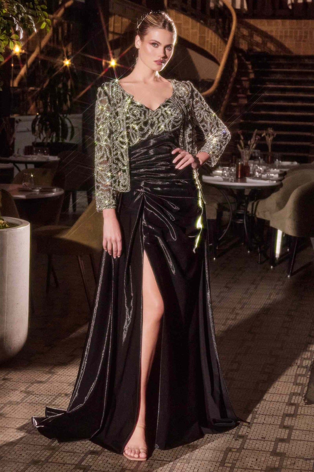 Ladivine J882 Formal Mother of the Bride Gown with Removable Jacket - Luzilly Bridal & Apparel