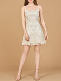 Lara 51211- Beaded Mini Wedding Dress with Godets - Luzilly Bridal & Apparel