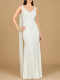 Lara 51214 - Beaded Wedding Gown with Cape - Luzilly Bridal & Apparel