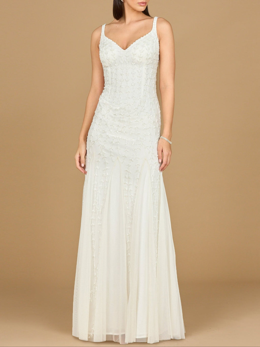 Lara 51217 -Beaded Bridal Gown with Godets - Luzilly Bridal & Apparel