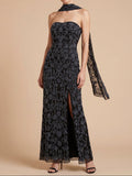 Lara 9916- Strapless Beaded Gown with Scarf - Luzilly Bridal & Apparel
