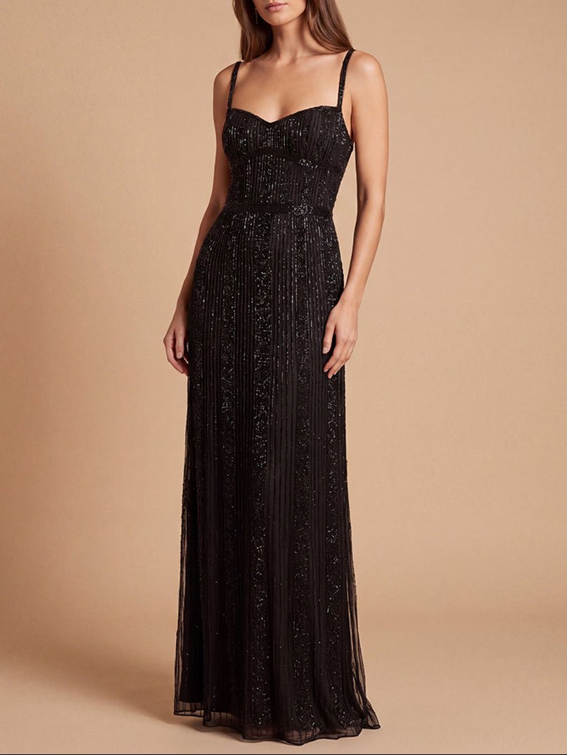 Lara 9917- Spaghetti Strap Beaded Gown - Luzilly Bridal & Apparel