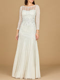 Lara Beaded High Neck Wedding Gown - Luzilly Bridal & Apparel