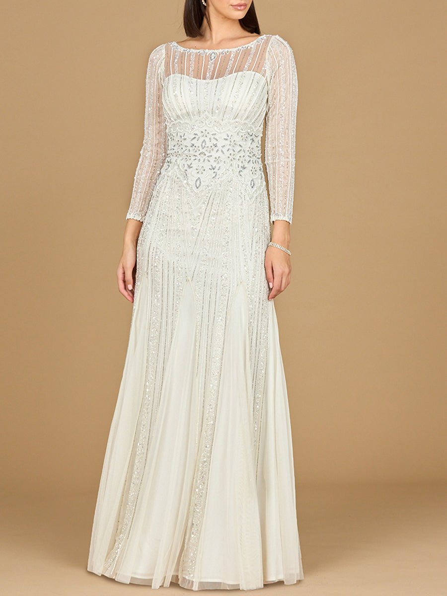 Lara Beaded High Neck Wedding Gown - Luzilly Bridal & Apparel