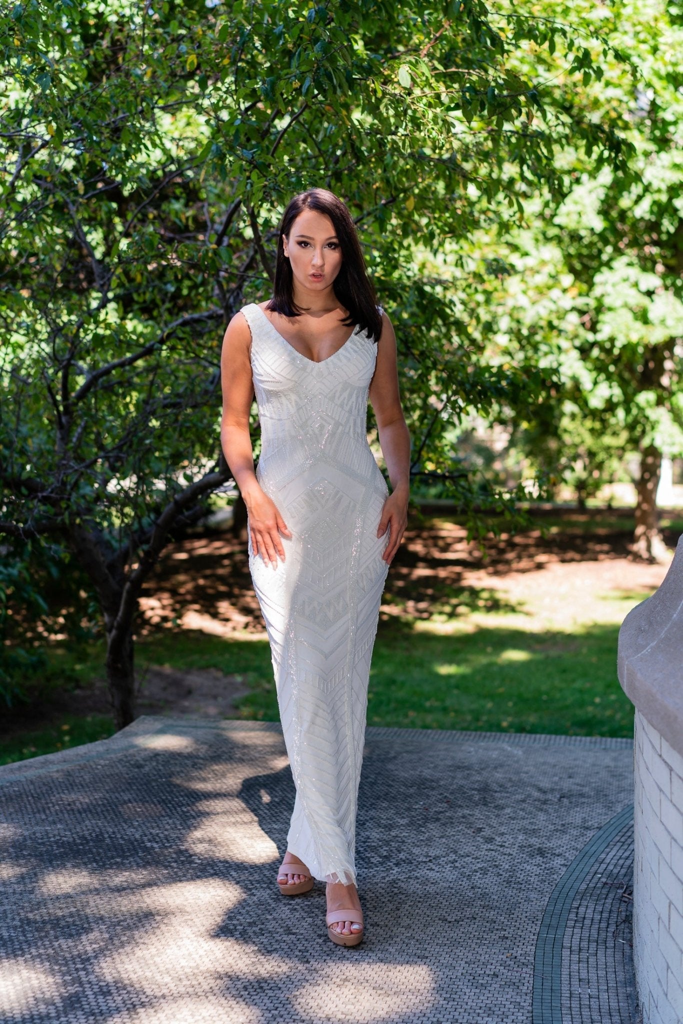 Lara Bryant Beaded Tank Sheath Wedding Dress - Luzilly Bridal & Apparel