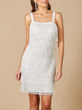 Lara Dakota Beaded Fringe Short Wedding Dress - Luzilly Bridal & Apparel