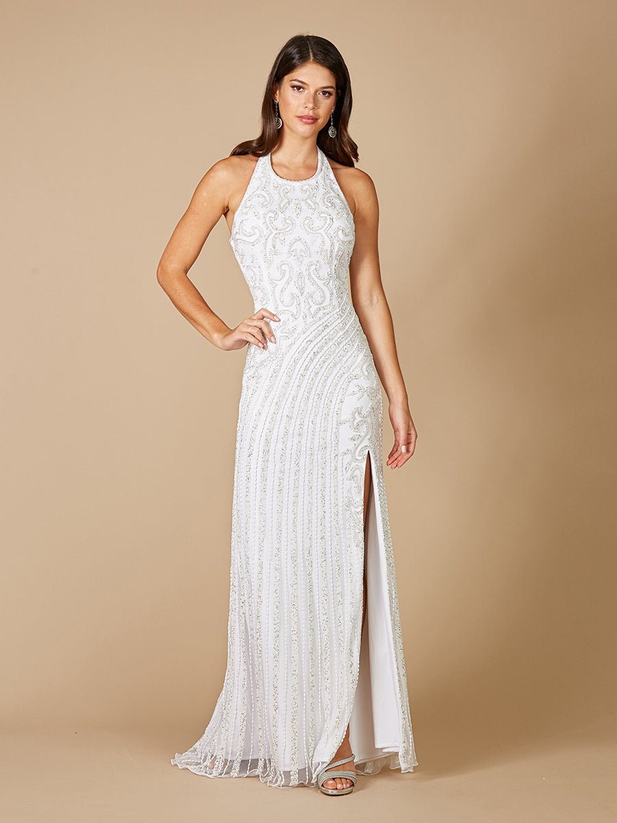 Lara Dawson Beaded Wedding Dress with Halter Neck - Luzilly Bridal & Apparel