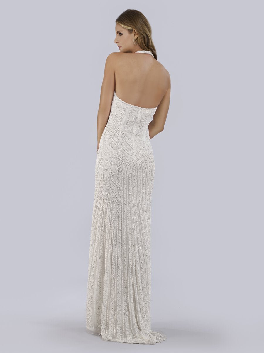 Lara Dawson Beaded Wedding Dress with Halter Neck - Luzilly Bridal & Apparel