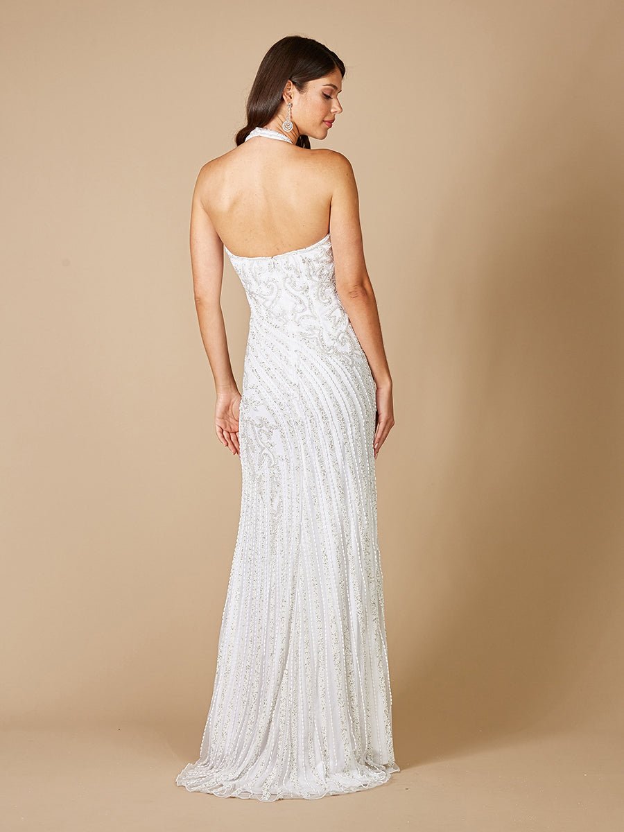 Lara Dawson Beaded Wedding Dress with Halter Neck - Luzilly Bridal & Apparel