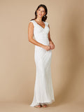 Lara Fabiana Cap Sleeve Beaded Wedding Gown - Luzilly Bridal & Apparel