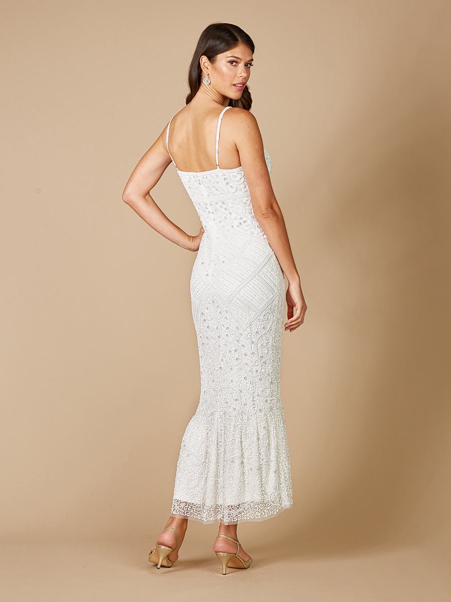 Lara Fae V-Neck Spaghetti Strap Wedding Gown - Luzilly Bridal & Apparel
