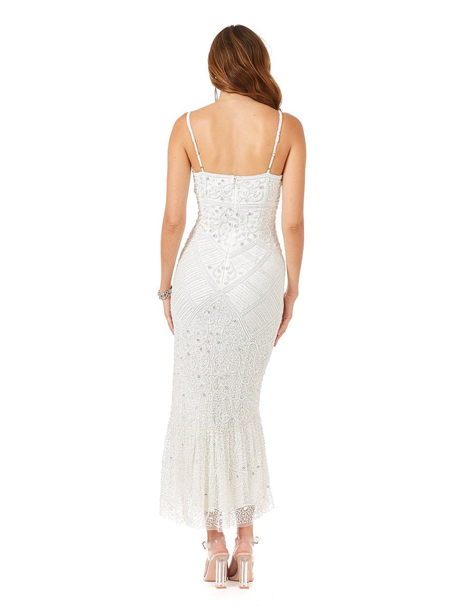 Lara Fae V-Neck Spaghetti Strap Wedding Gown - Luzilly Bridal & Apparel