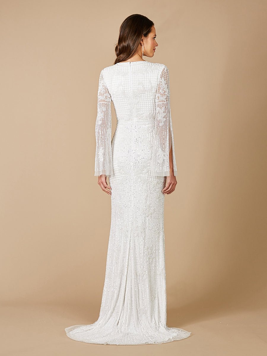 Lara Fallon Long Sleeve Beaded Wedding Gown - Luzilly Bridal & Apparel