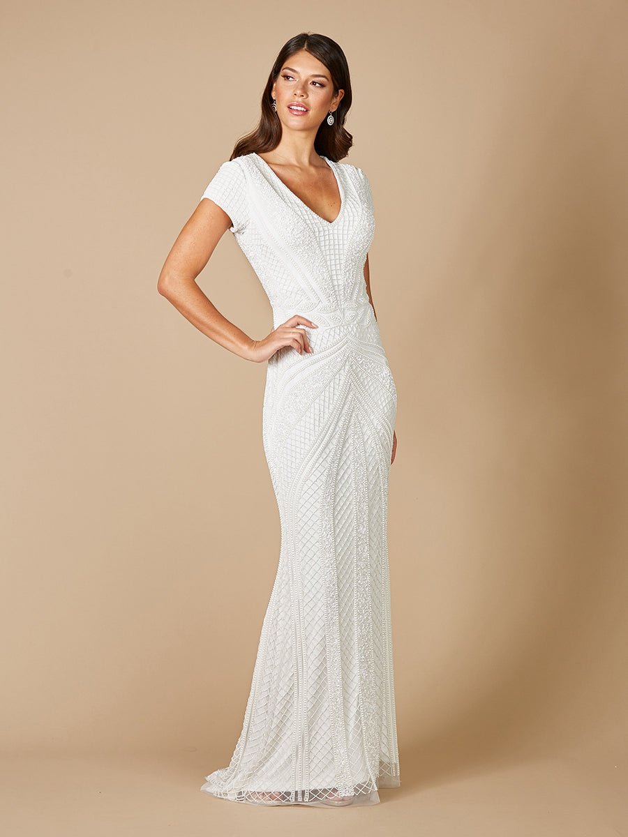 Lara Flavia Fitted Beaded Wedding Gown - Luzilly Bridal & Apparel