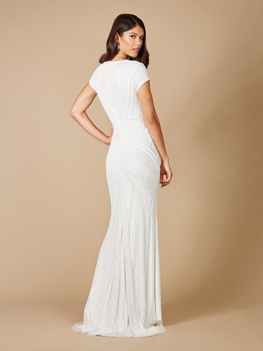 Lara Flavia Fitted Beaded Wedding Gown - Luzilly Bridal & Apparel