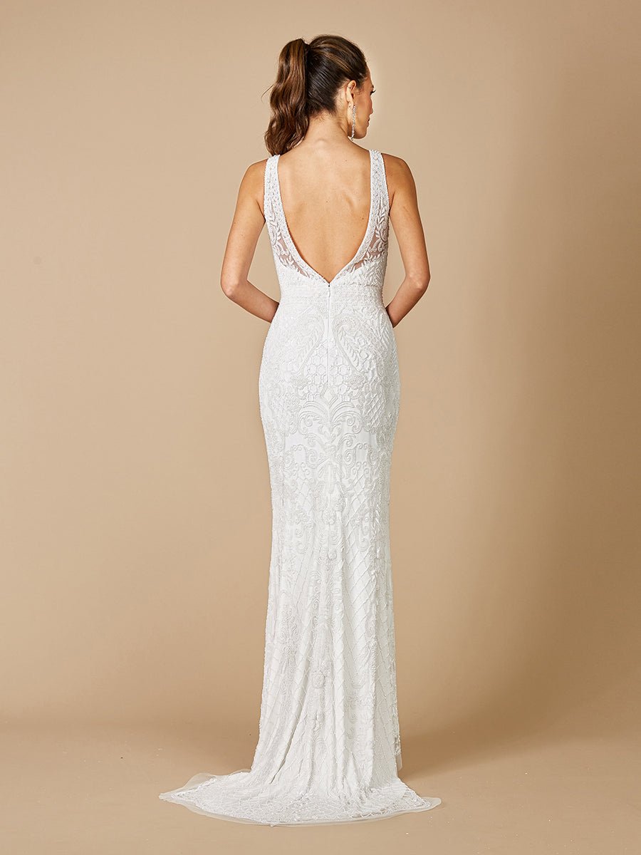 Lara Foster High-Neck Sleeveless Wedding Gown - Luzilly Bridal & Apparel