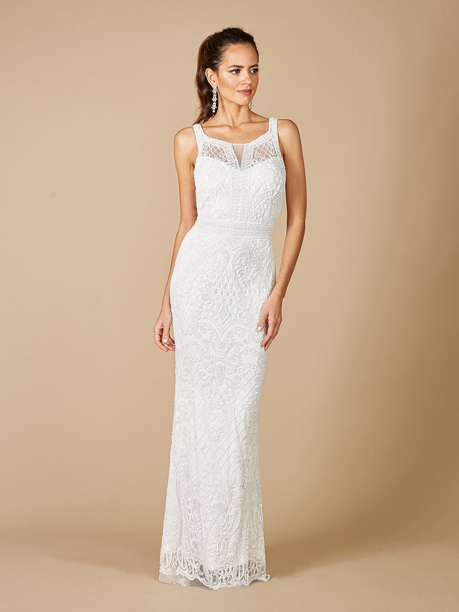 Lara Foster High-Neck Sleeveless Wedding Gown - Luzilly Bridal & Apparel