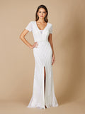 Lara Gabriella Beaded Plunge Wedding Dress - Luzilly Bridal & Apparel