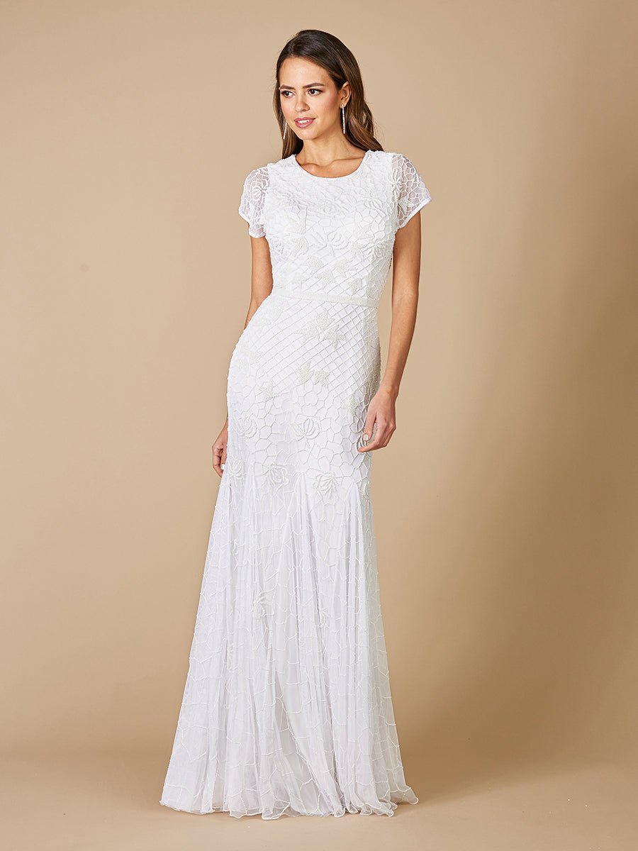Lara Gale High-Neck Beaded Wedding Dress - Luzilly Bridal & Apparel