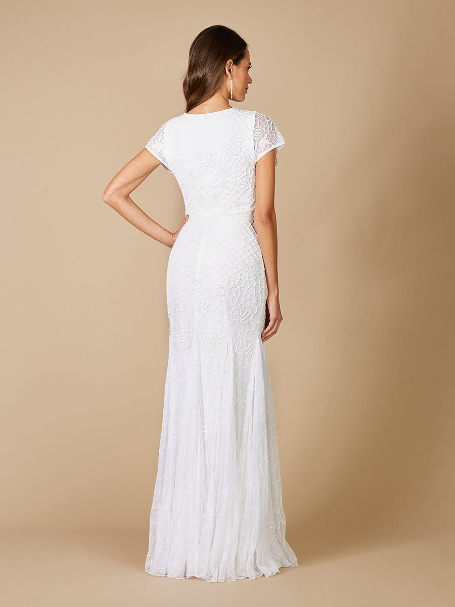 Lara Gale High-Neck Beaded Wedding Dress - Luzilly Bridal & Apparel