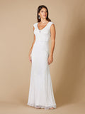 Lara Gwen Beaded Short Sleeve Wedding Dress - Luzilly Bridal & Apparel