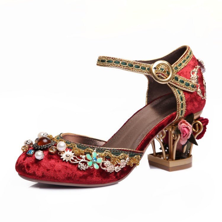 Large size retro wedding shoes women sandals - Luzilly Bridal & Apparel