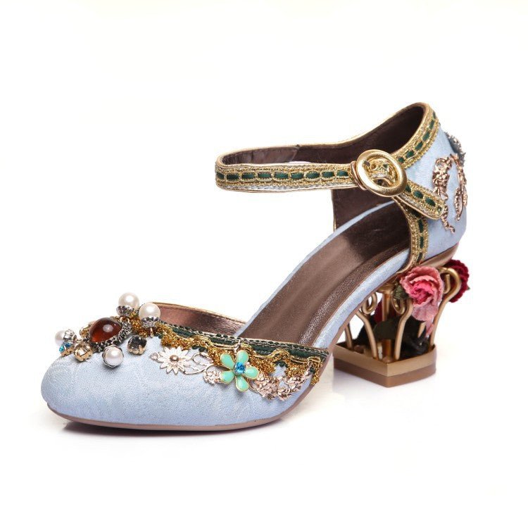 Large size retro wedding shoes women sandals - Luzilly Bridal & Apparel