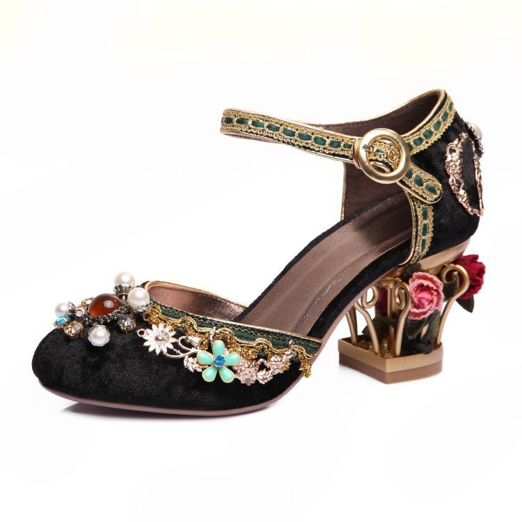 Large size retro wedding shoes women sandals - Luzilly Bridal & Apparel