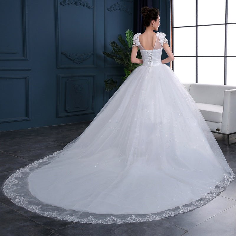 Large Trailing Lace Lace Tie Wedding Dress Slim And Slim - Luzilly Bridal & Apparel