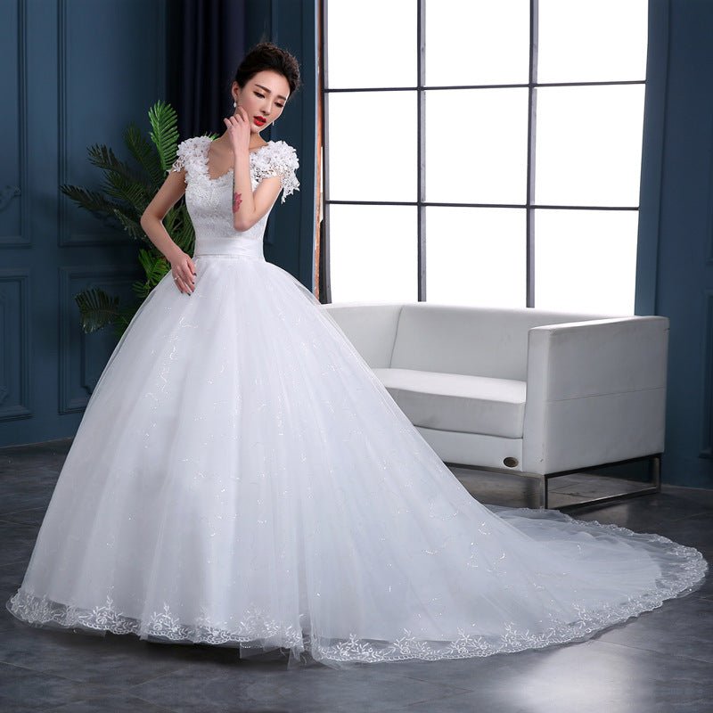 Large Trailing Lace Lace Tie Wedding Dress Slim And Slim - Luzilly Bridal & Apparel