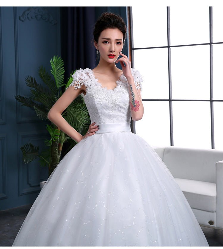 Large Trailing Lace Lace Tie Wedding Dress Slim And Slim - Luzilly Bridal & Apparel