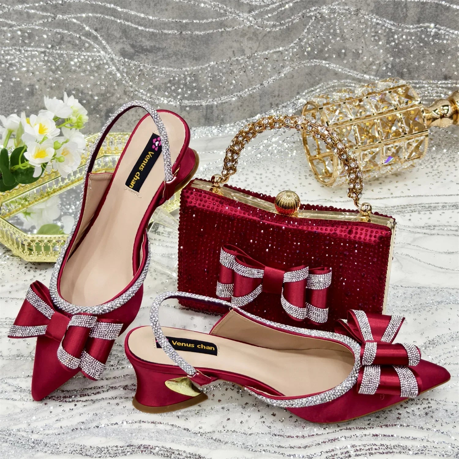 Lastest Italian Ladies Shoes with Matching Bag Set ED113 - Luzilly Bridal & Apparel