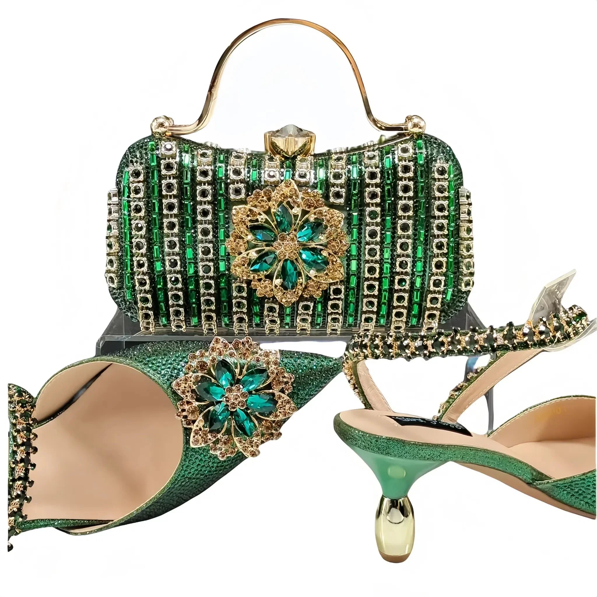 Lastest Italian Ladies Shoes with Matching Bag Set HKK1-62 - Luzilly Bridal & Apparel
