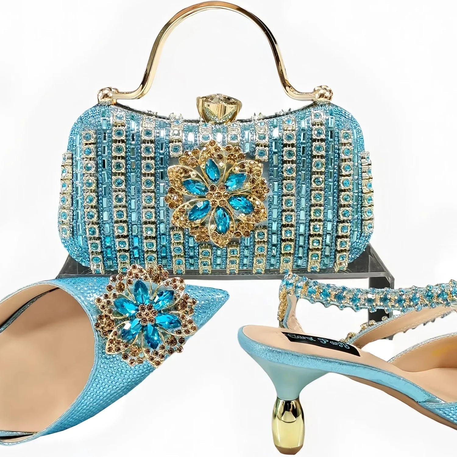 Lastest Italian Ladies Shoes with Matching Bag Set HKK1-62 - Luzilly Bridal & Apparel